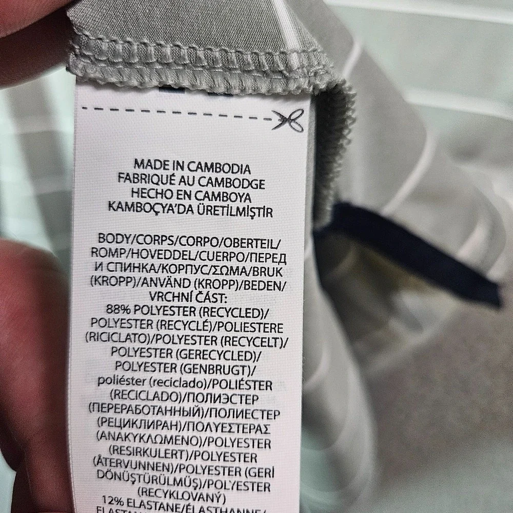 RLX Ralph Lauren Polo Shirt Men XL‎ Short Sleeve Gray White Striped